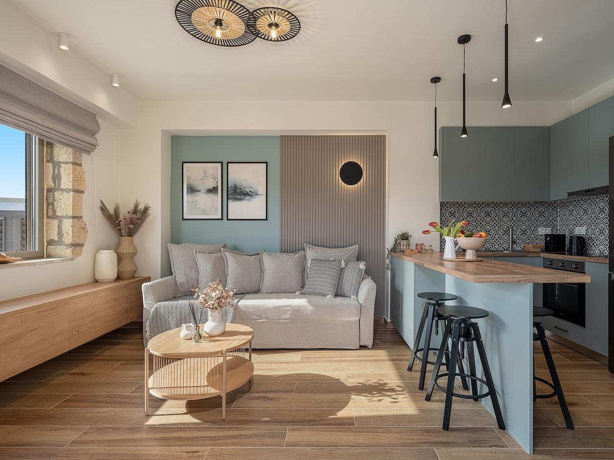 Intérieur moderne et lumineux d'un appartement de location saisonnière